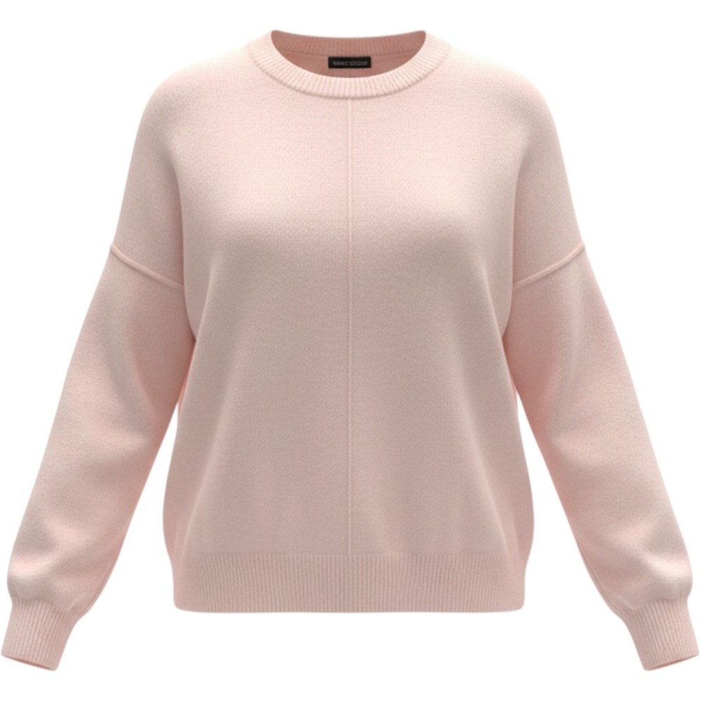 Vince Camuto Sweater Womens M Pink Crewneck Center Seam Oversized Knit